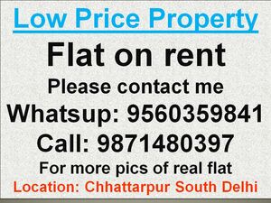 3bhk flat on rent without commission in chattarpur 