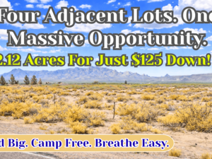 Buy 4 Adjacent Lots Totalling 2.12 Acre for Just $125 Down