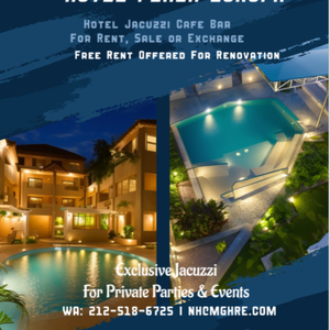 HOTEL JACUZZI CAFE BAR FOR SALE OR LONG TERM RENTAL