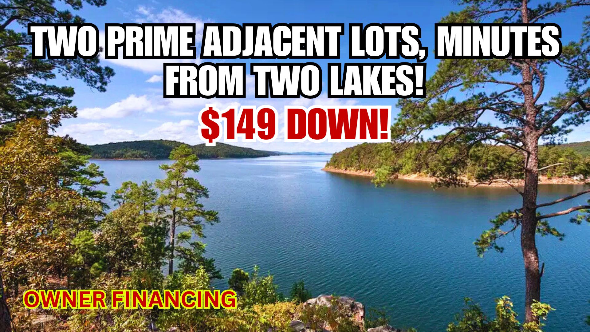 2 Adjacent Lots Totalling 0.62 Acres Near 2 Lakes For $149!