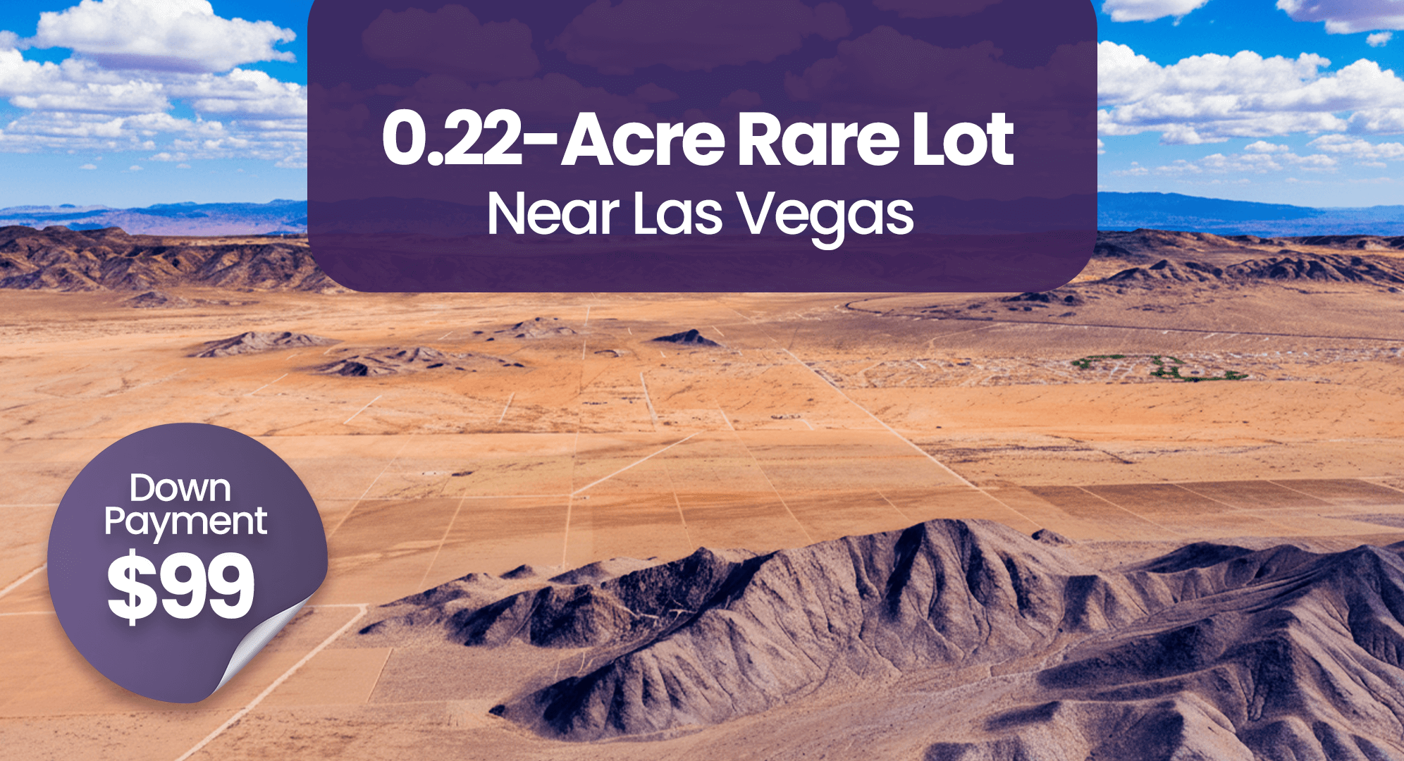 Buy 0.22-Acre Rare Lot Near Las Vegas For Just $99/Down