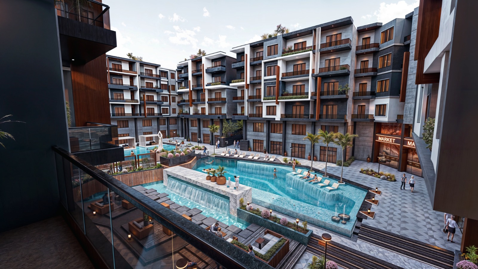 1bedroom apartment 56sqm street view for sale in hurghada